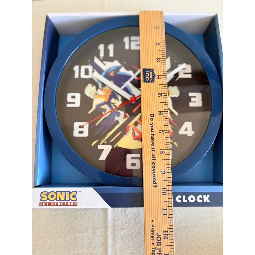 Sonic the Hedgehog Wall Clock Kids 10 inch Blue New Shadow Sega Gaming Decor